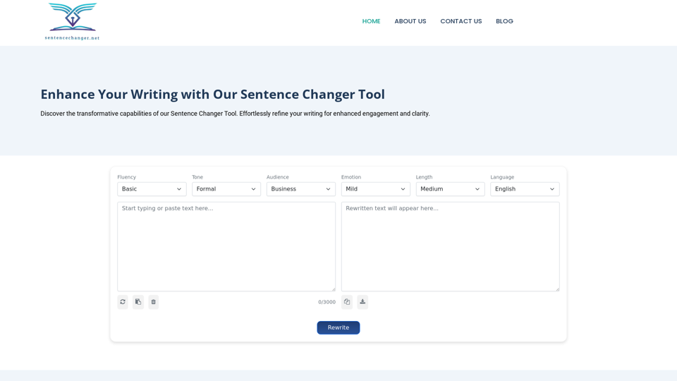 Online Sentence Changer and Rewriter - AI Sentence Changer