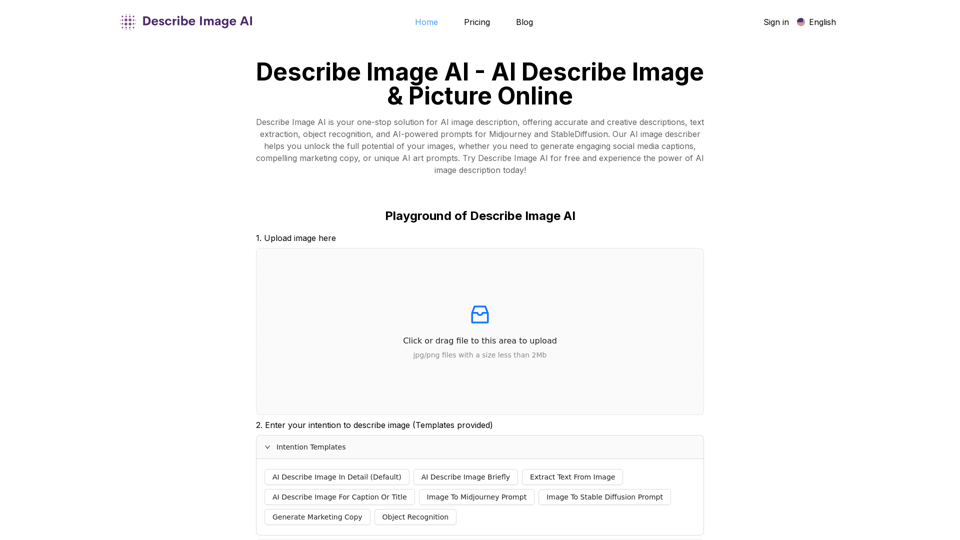 Describe Image AI - AI Describe Image & Picture Online, Free Trail