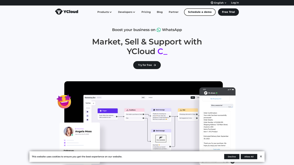 YCloud | Market, Sell & Support with WhatsApp Chatbot & CRM platform