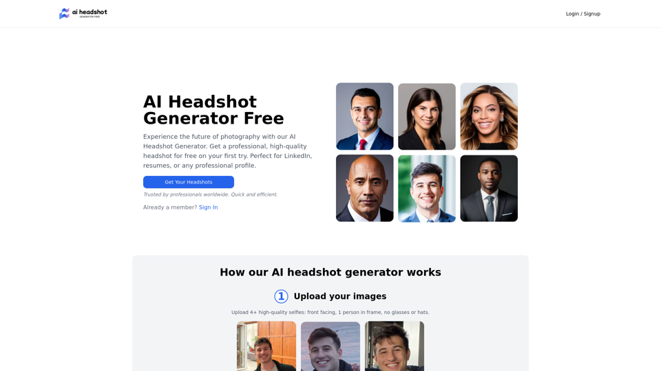 AI Headshot Generator Free - Create Professional Photos