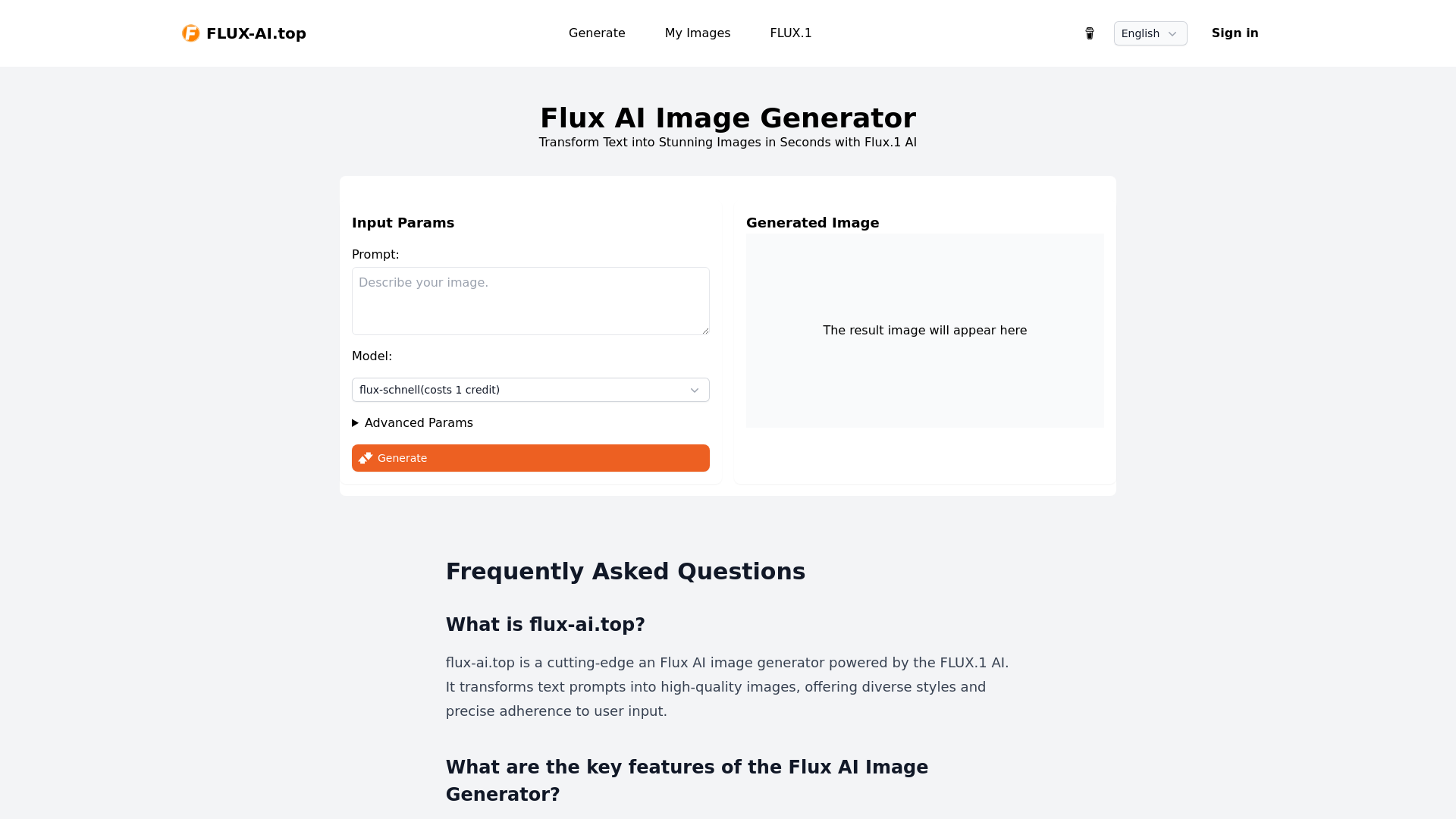 Online Flux AI Image Generator