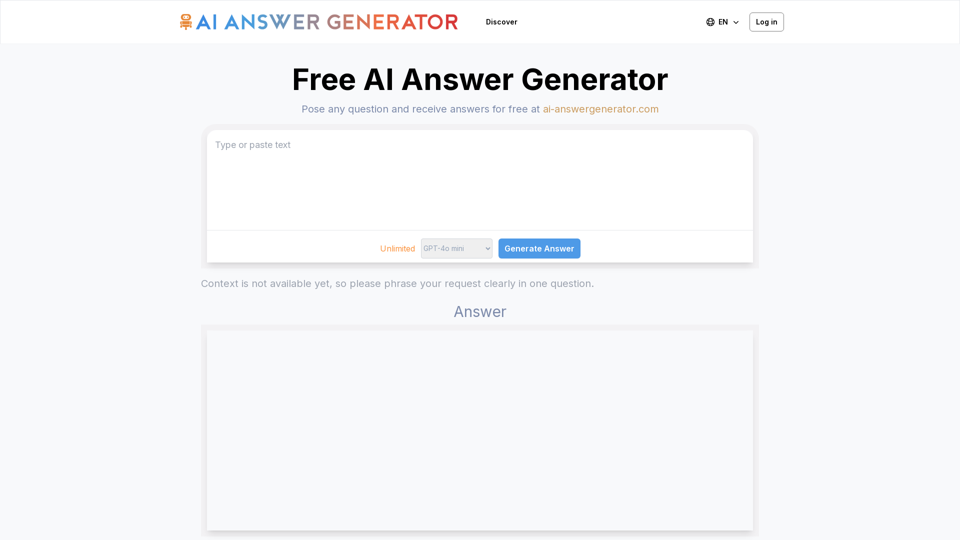 AI Answer Generator - Instant AI-Powered Solutions for All Your Questions | AI-Powered Q&A