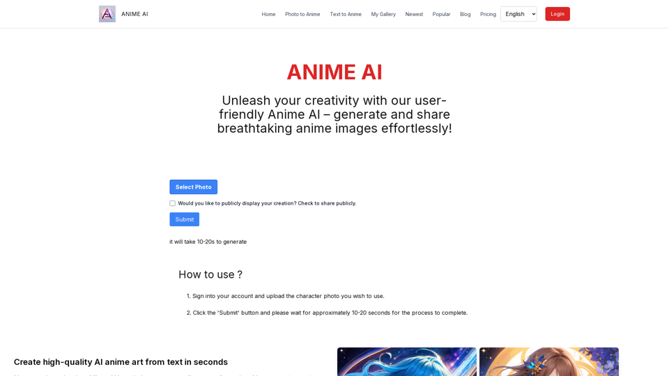 Create Your Own Anime Images Easily | animeai.show