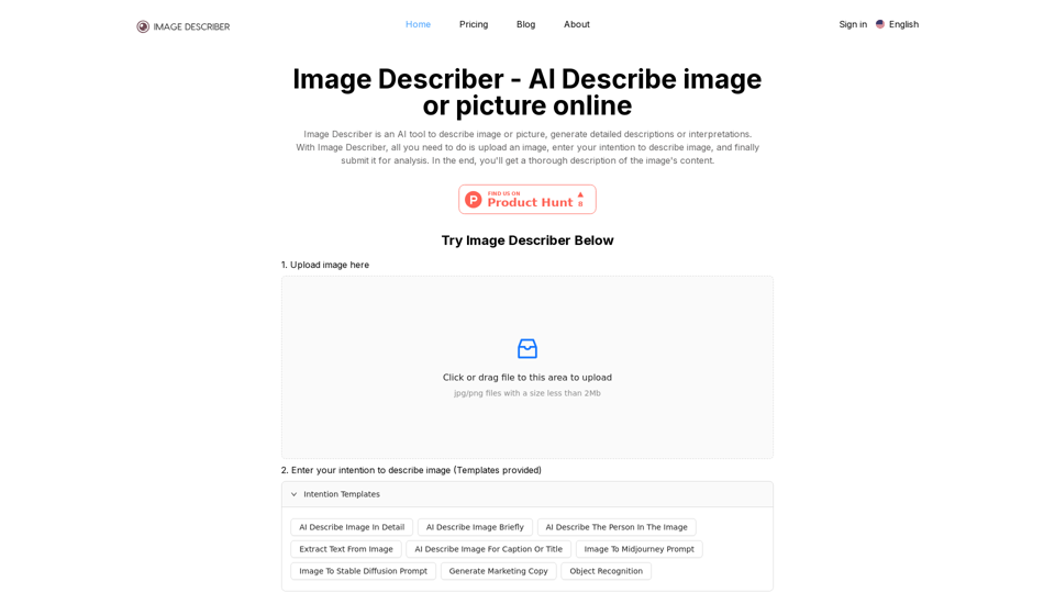 Image Describer screenshot