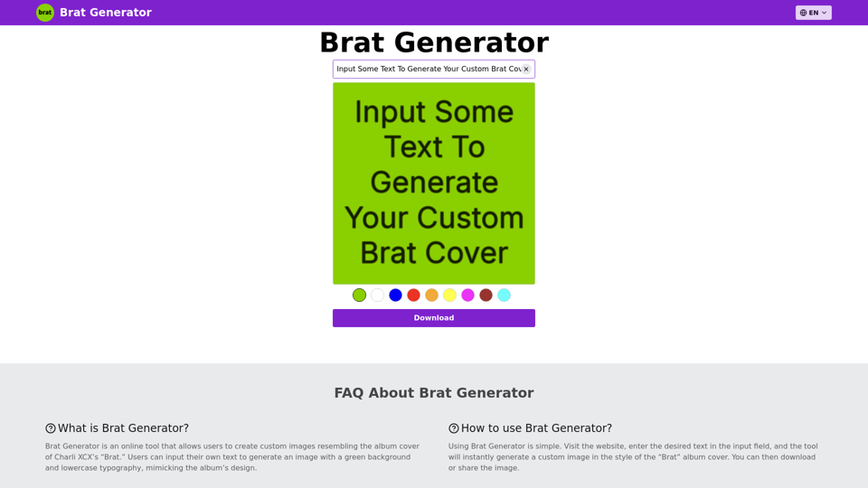 Brat Generator - Charli XCX (Free)