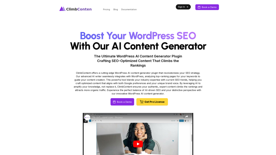 Wordpress AI Content Generator : ClimbContent