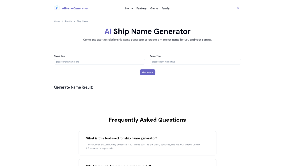 Ship Name Generator - AI Name Generators