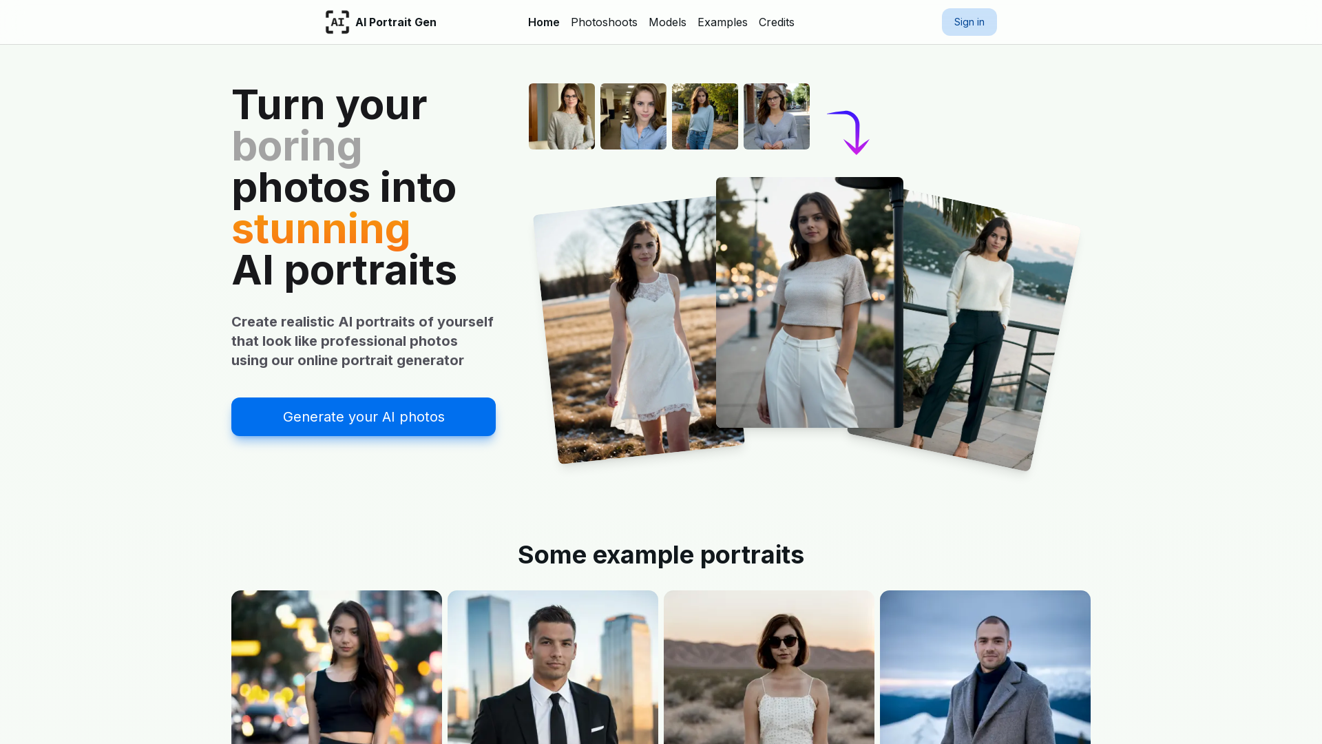 Realistic AI Portrait Photos Generator