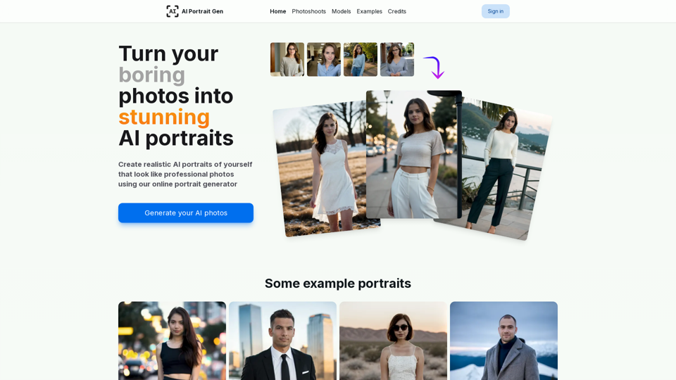 Realistic AI Portrait Photos Generator screenshot
