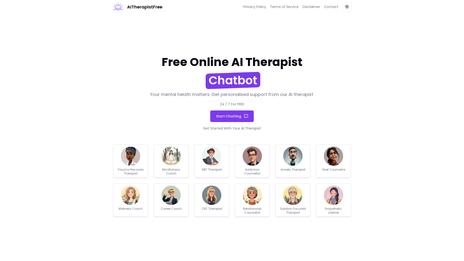 Free Online AI Therapist Chatbot