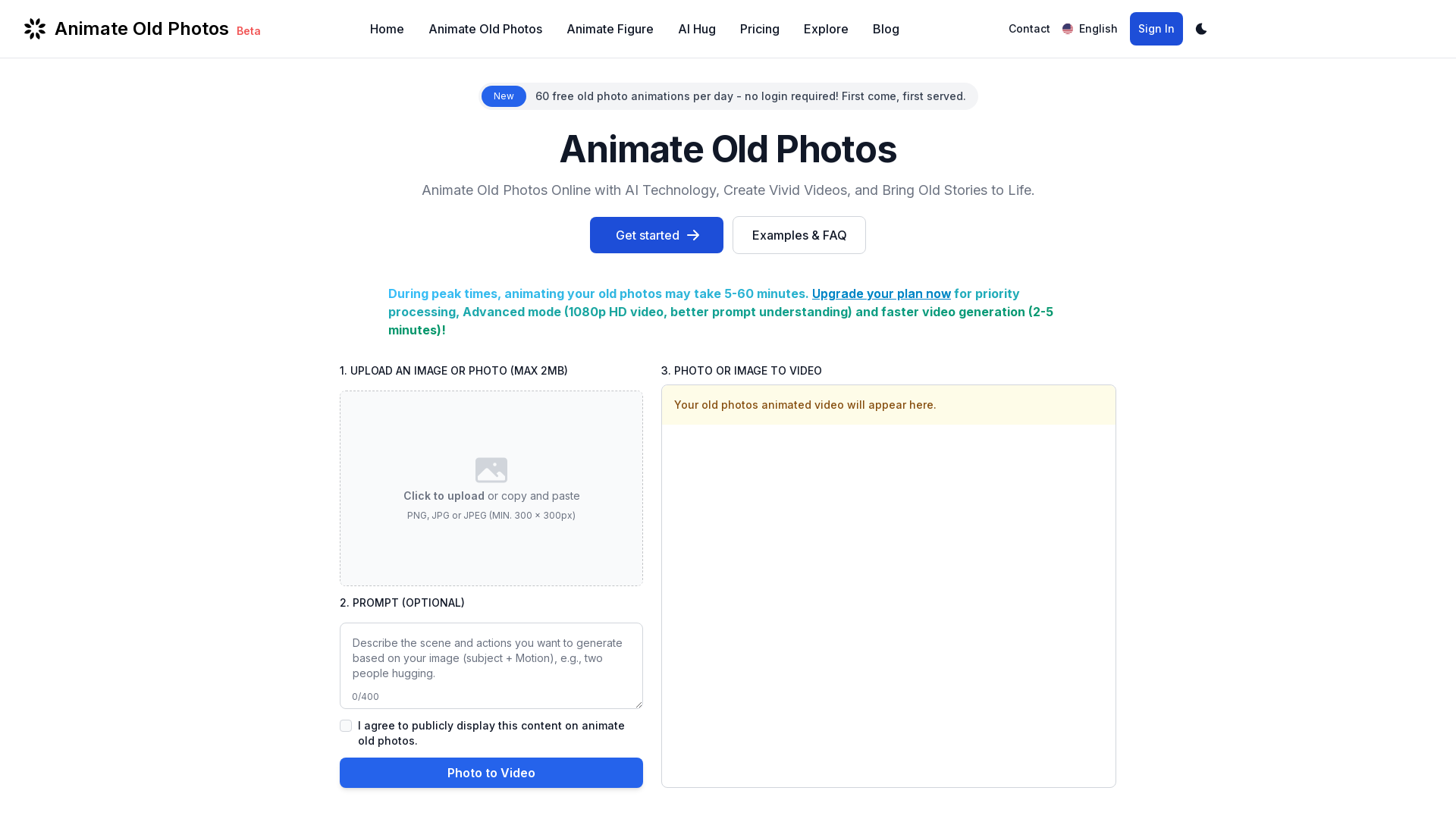 Animate Old Photos Online & Free screenshot