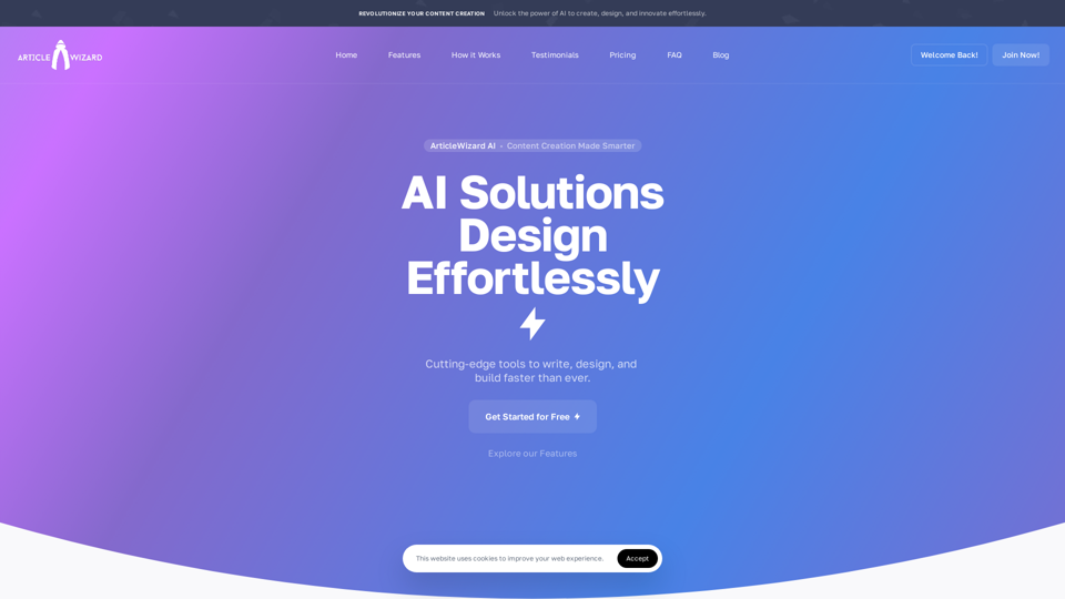 Effortless AI Content Creation with ArticleWizard AI Tools