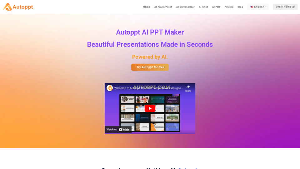 AI PowerPoint Maker for Stunning Slides Presentations — Autoppt
