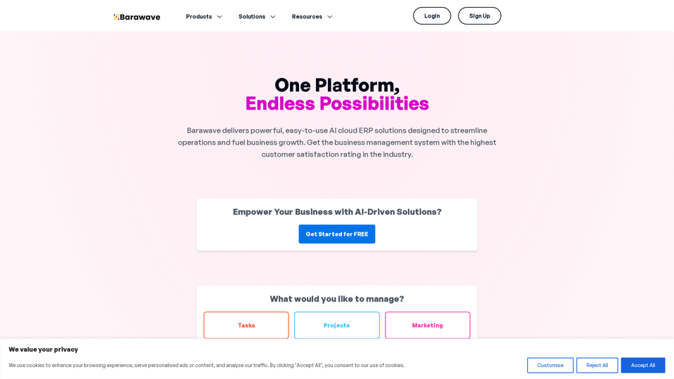 Barawave: #1 Cloud Business Management Software | Project & Work Management