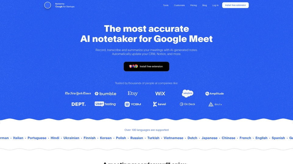 Bluedot: The most accurate AI notetaker for Google Meet