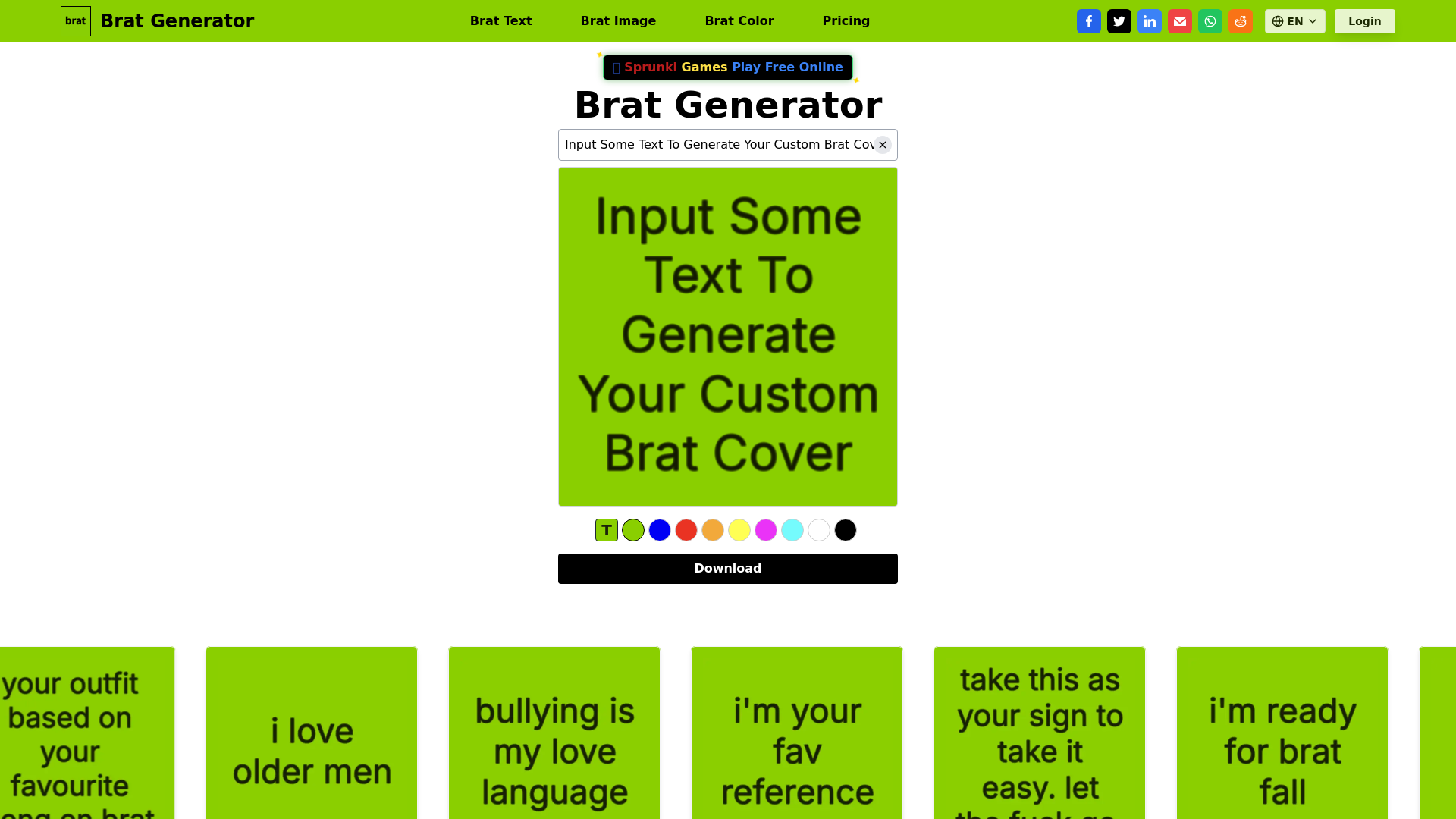 Brat Generator screenshot