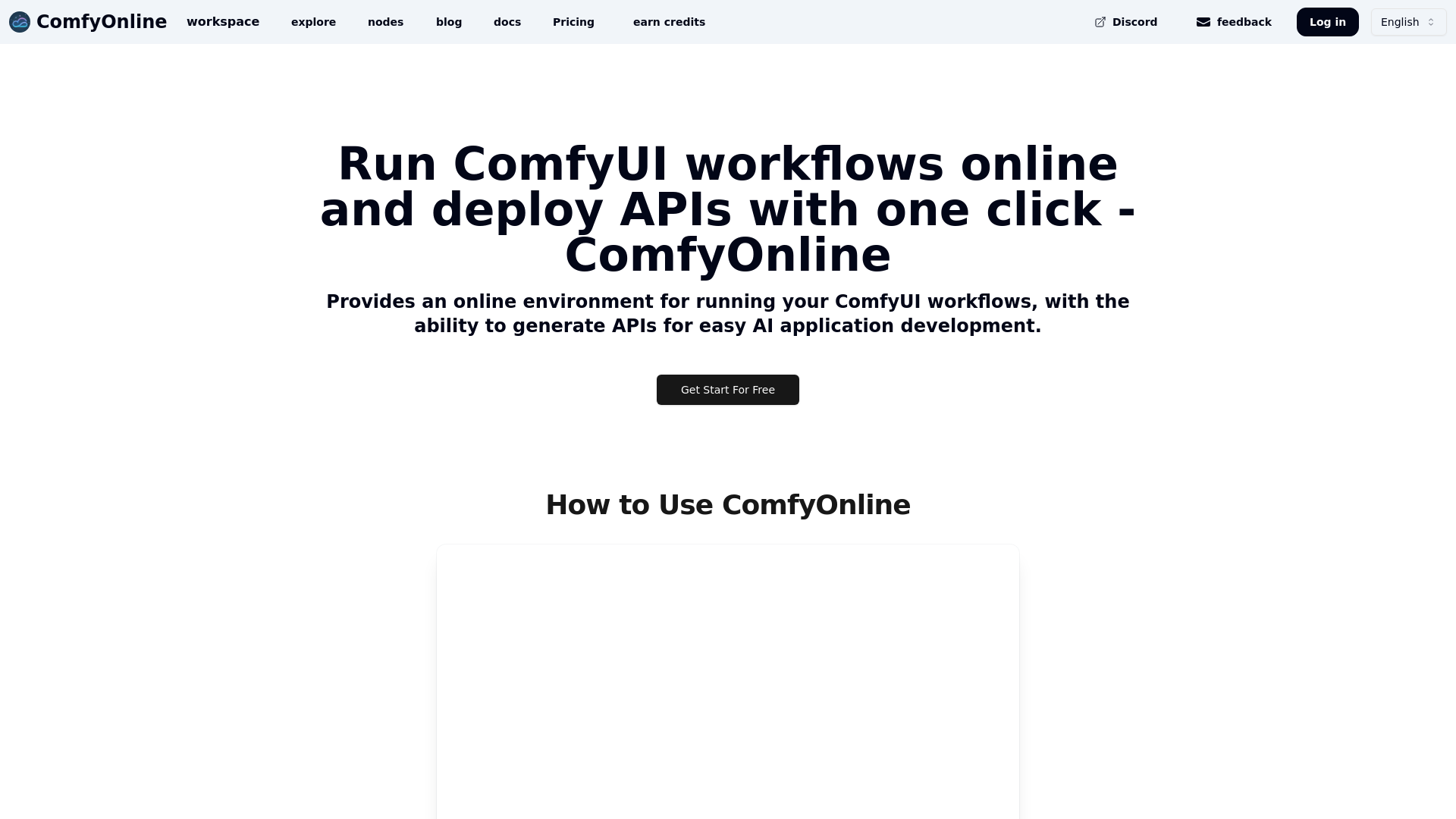 Run ComfyUI workflows online and deploy APIs with one click