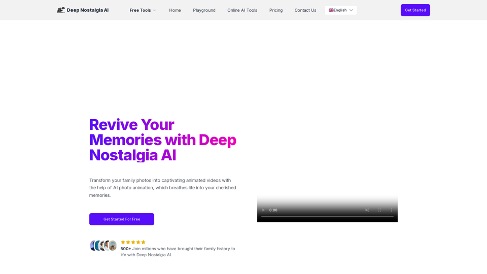 Deep Nostalgia AI - Bring Your Old Photos to Life ｜ AI photo animation
