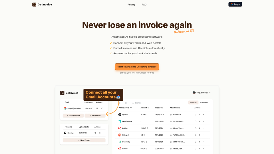 GetInvoice | Never lose an invoice again