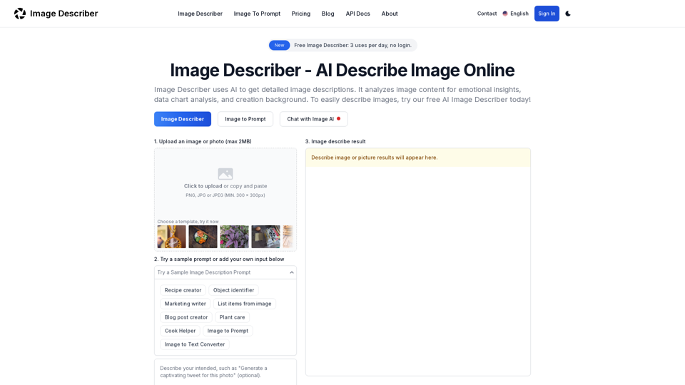 Image Describer screenshot