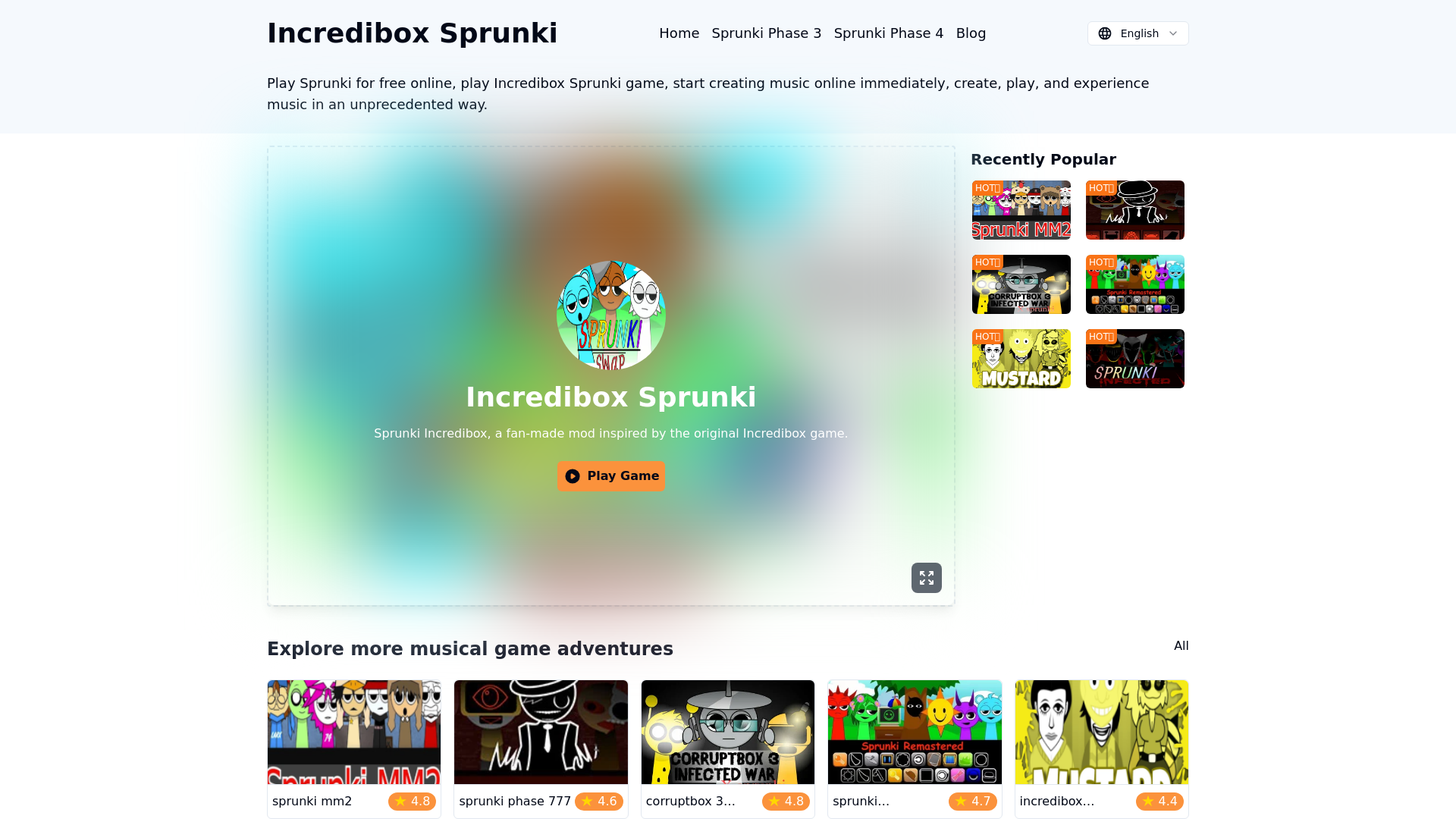Incredibox Sprunki: Free online music modular game