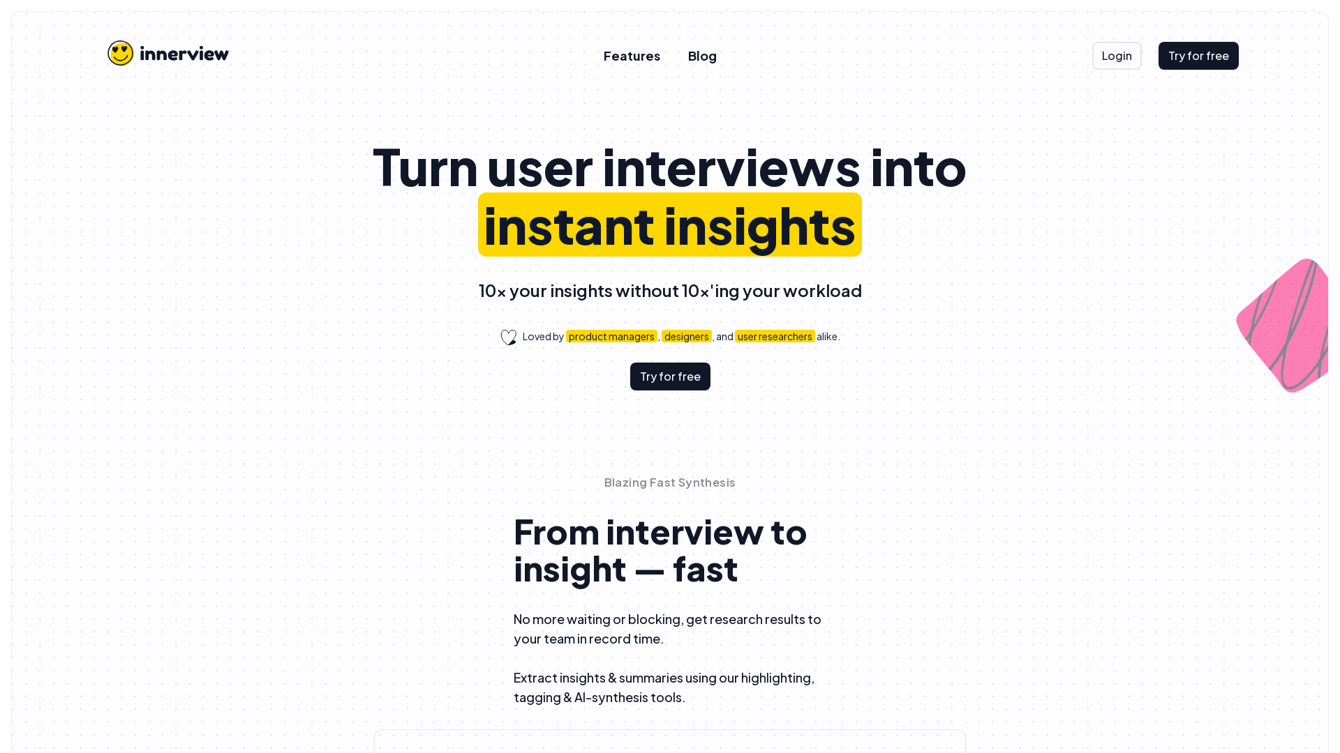 Innerview — Easy insights, easy decisions, easy progress.
