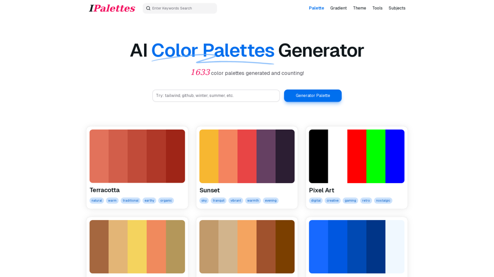 AI Color Palettes Generator - IPalettes