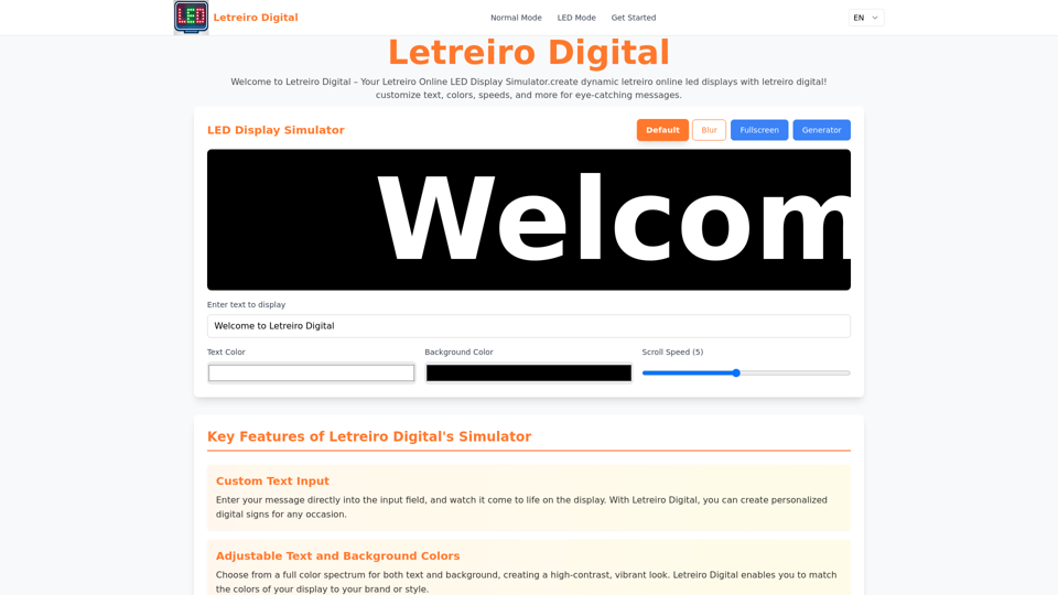 Letreiro Digital - letreiro online led display simulator