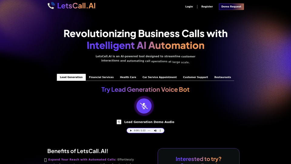 LetsCall.AI - Revolutionizing Business Calls with Intelligent AI Automation