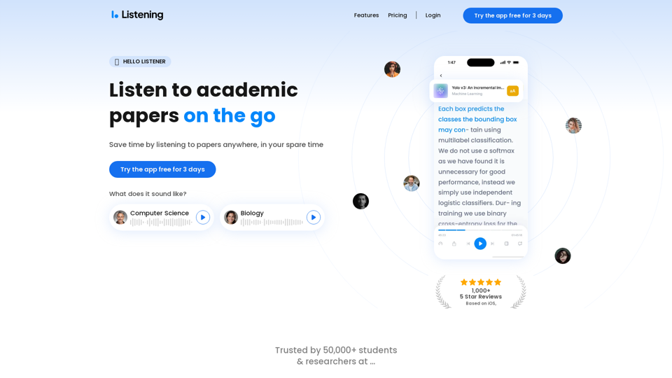 Listening screenshot