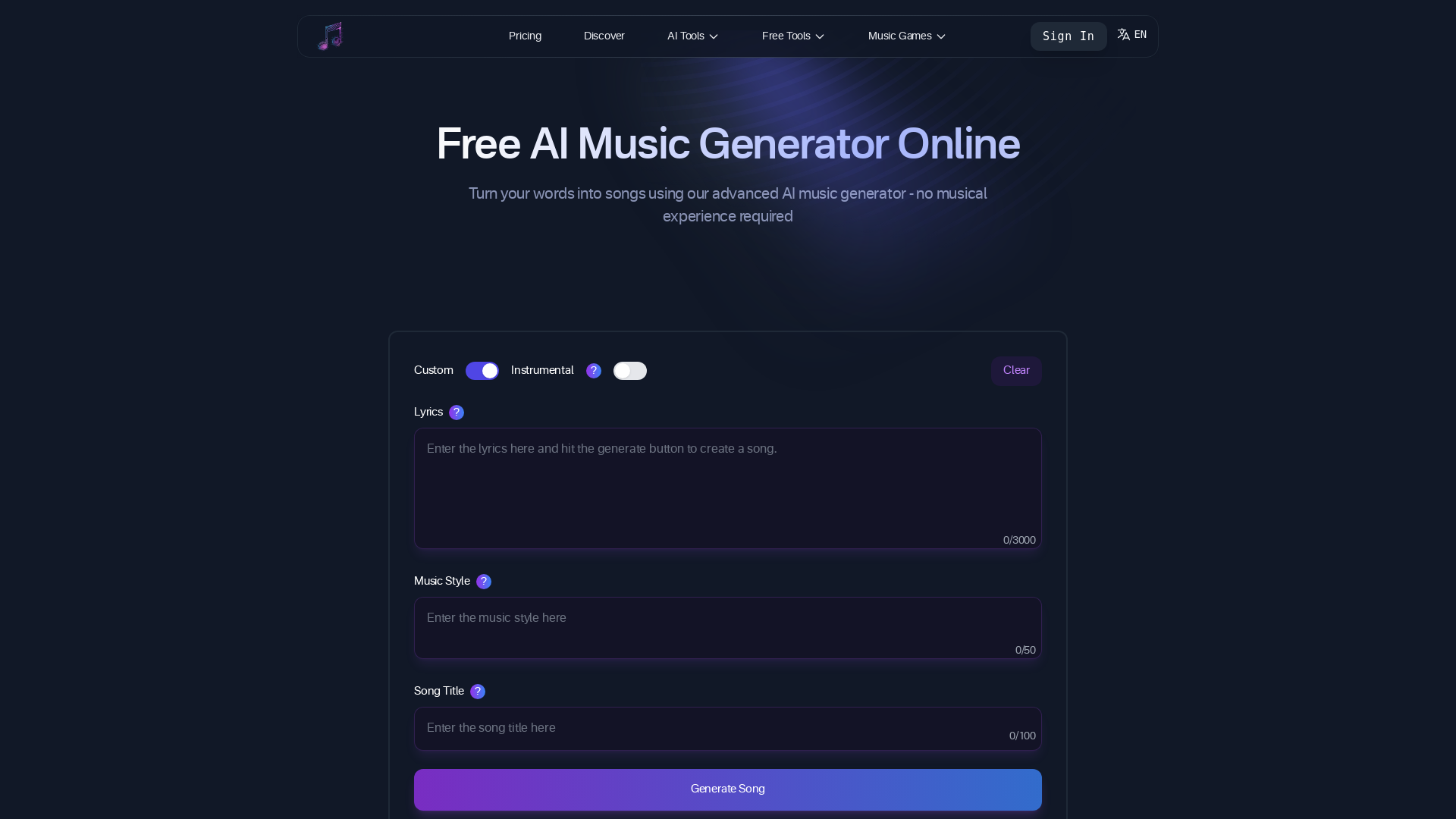 Free AI Music Generator Online