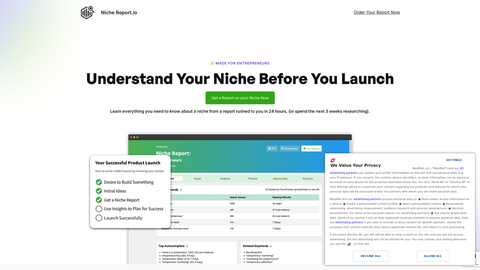 Niche and Audience Research Tool screenshot