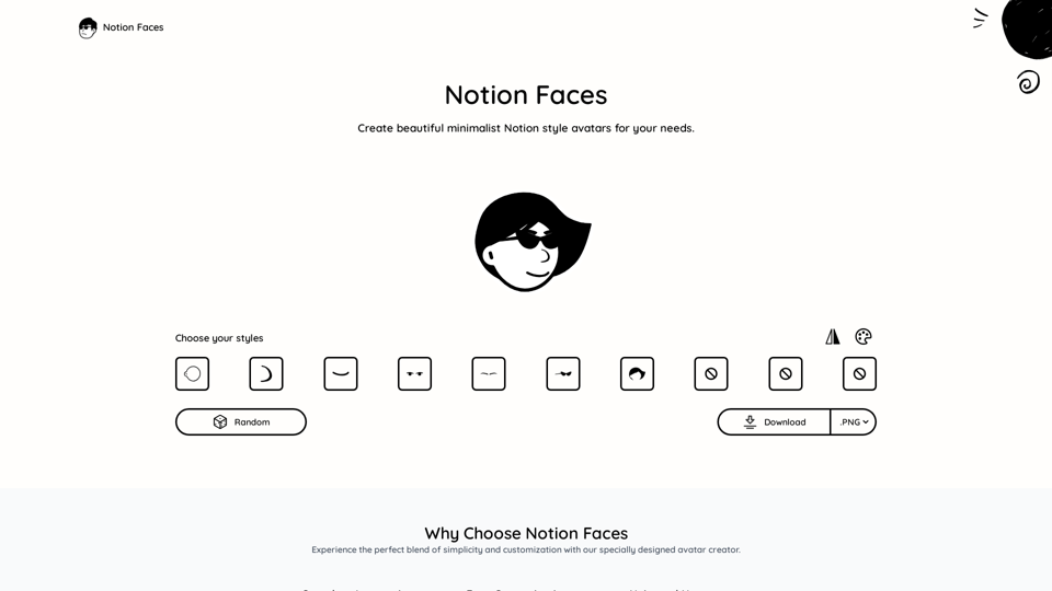 Notion Faces | Create Beautiful Minimalist Notion style avatars