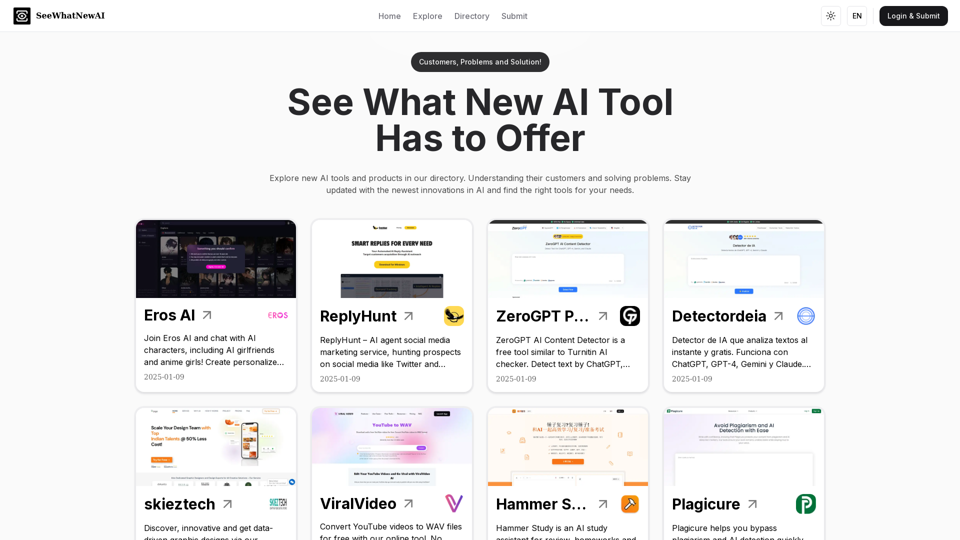 See What New AI Directory: Discover AI Tools and Products.