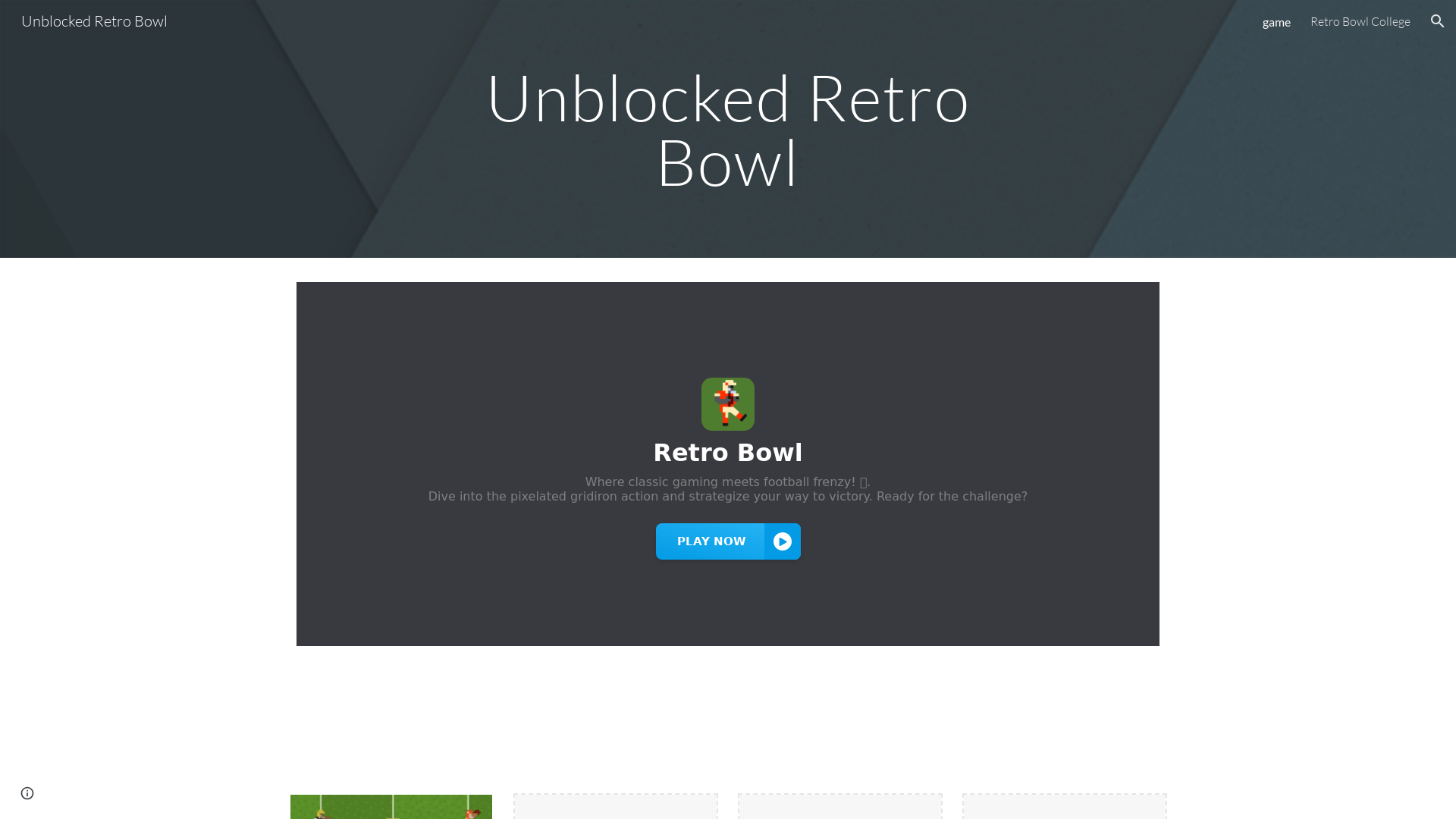 Unblocked Retro Bowl