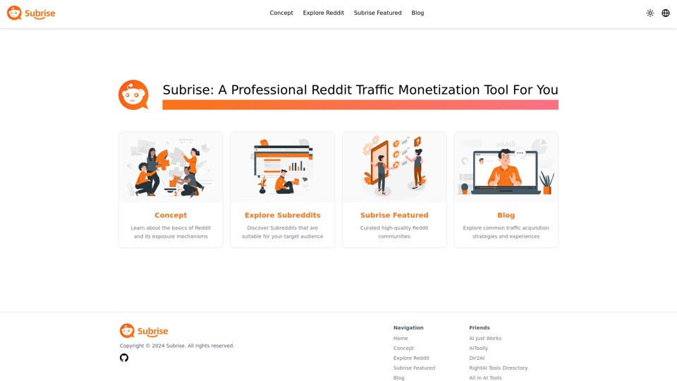 Subrise: A Professional Reddit Traffic Monetization Tool For You