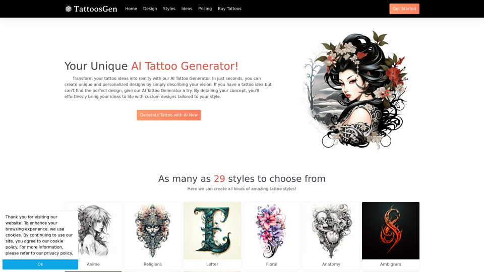 Free AI tattoo generator