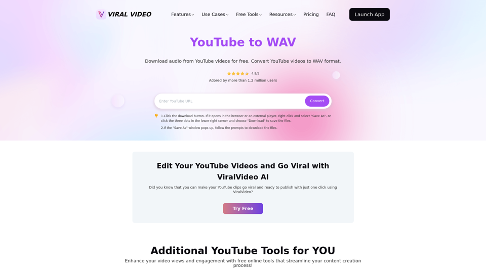 YouTube to WAV Free Online