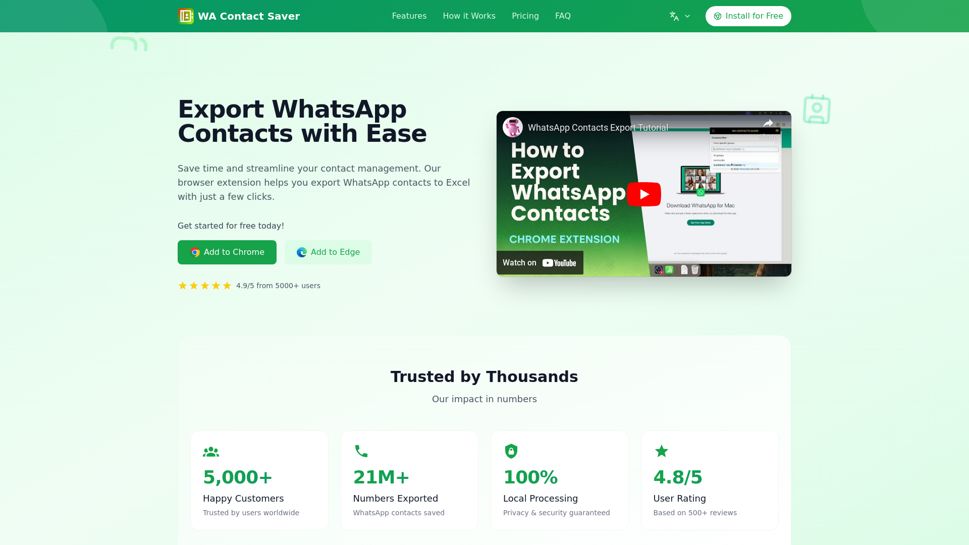 Contact Saver for WhatsApp