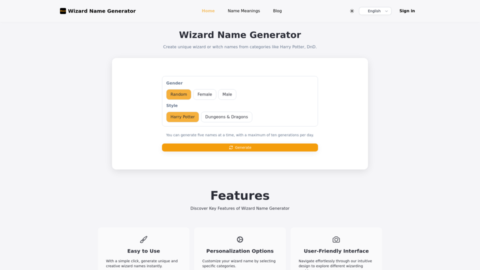 Wizard Name Generator