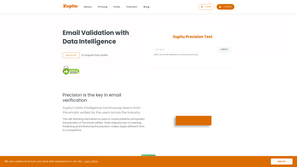 Email validation and verification with highest precision - Zupitu