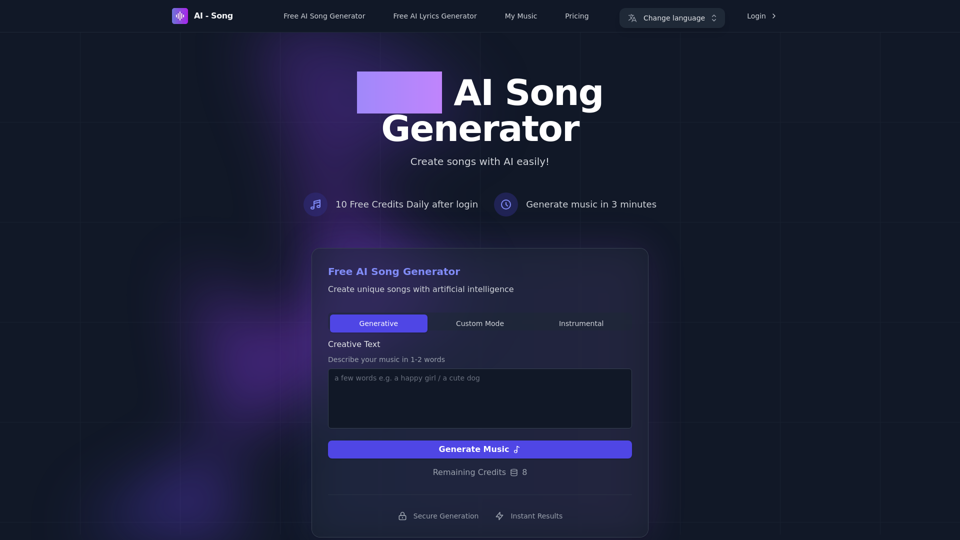 Free AI Song Generator - Make Songs Without Sign Up