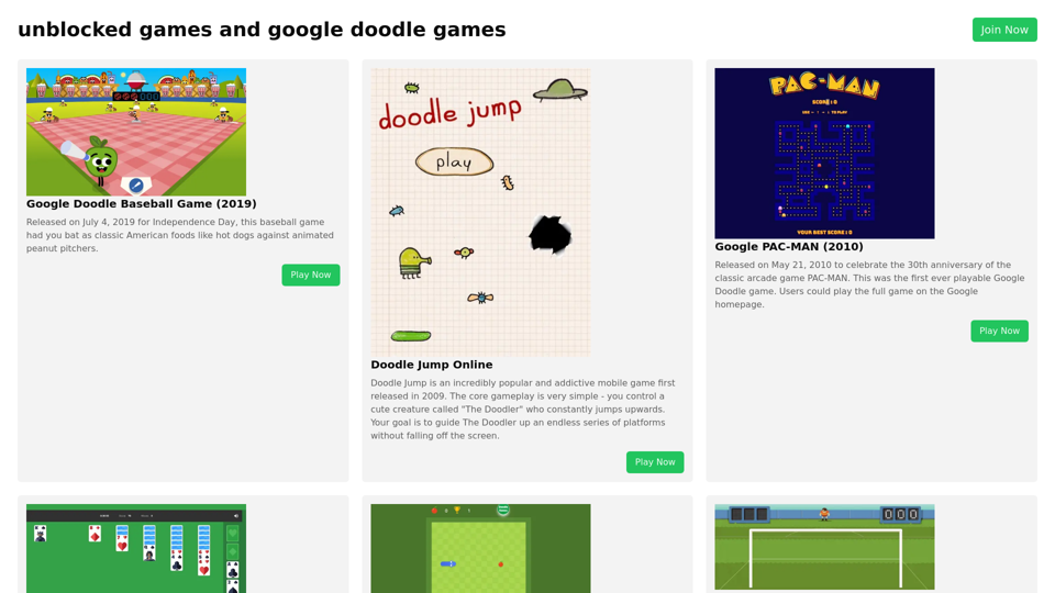 Google Doodle Games - Free Unblocked Online Games | Classic Doodle Arcade