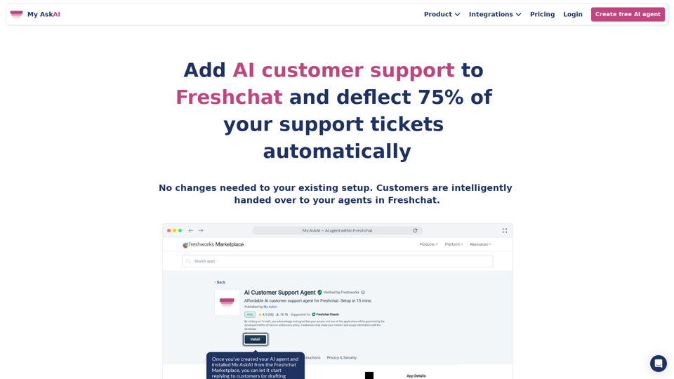 My AskAI — AI Customer Support Agent For Freshchat