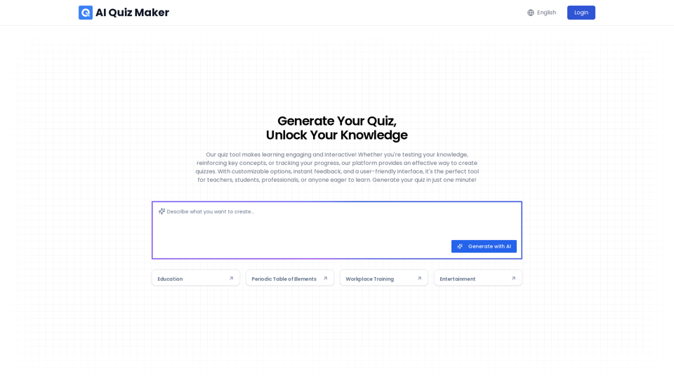 Create Quiz with AI Quiz Maker in Minutes