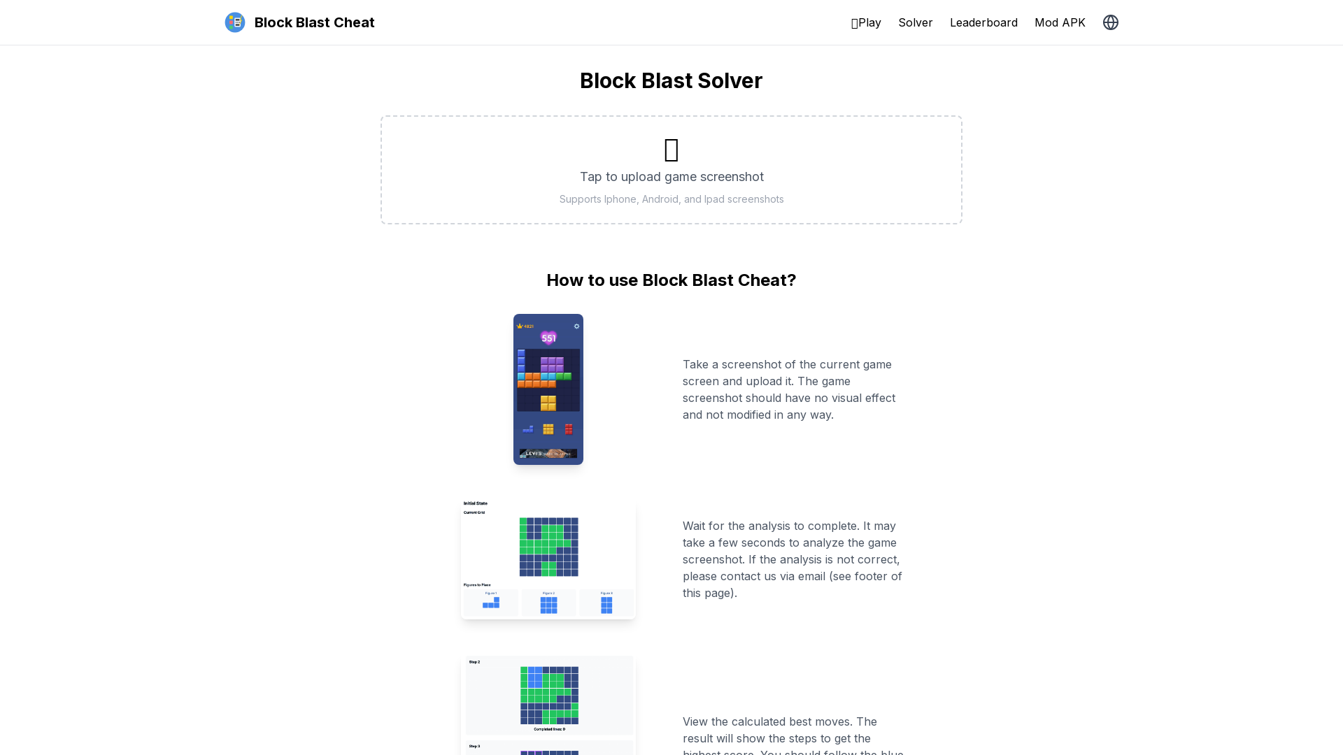 Block Blast Solver