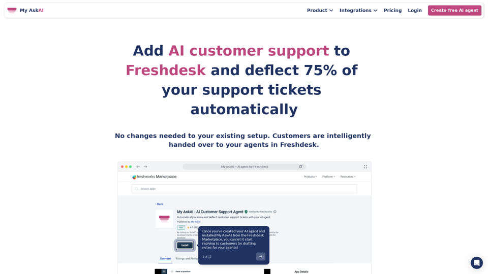 My AskAI — AI Customer Support Agent For Freshdesk