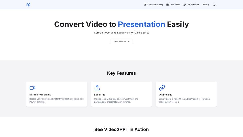 Video2PPT - Convert Videos to PowerPoint Presentations