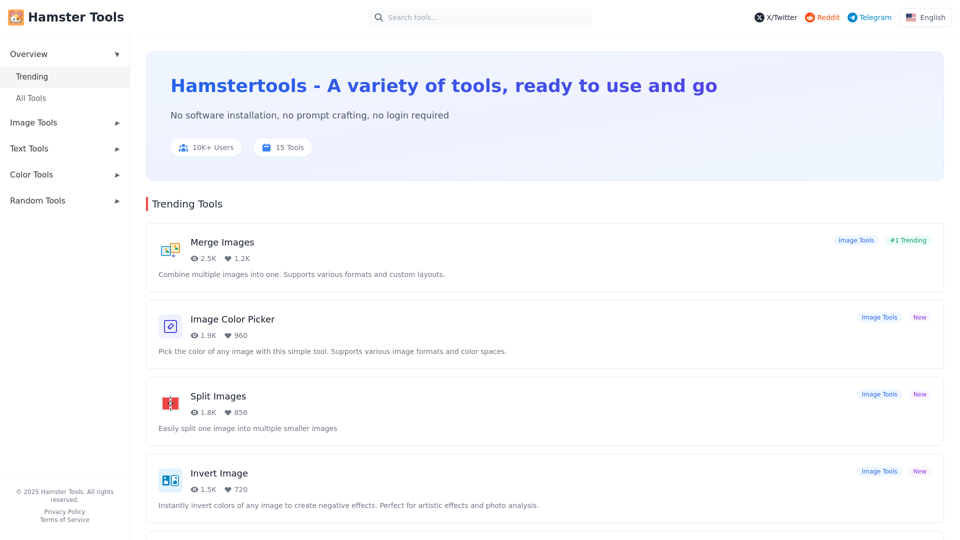 Hamster Tools - Free Online Utility Tools Collection