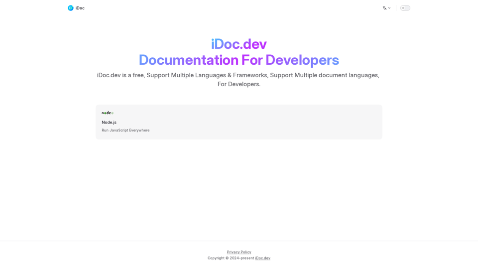 iDoc | API & Guide & For Developers